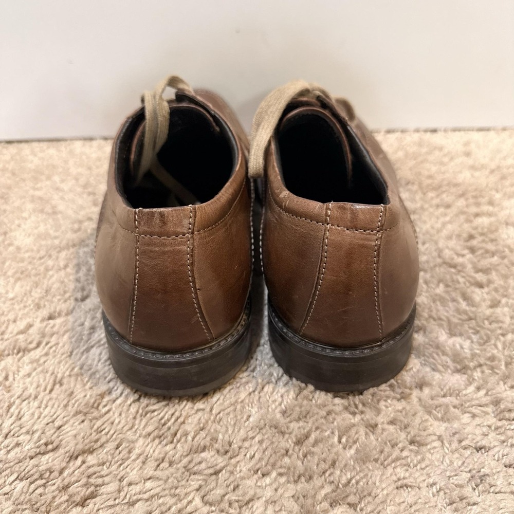 Johnston & Murphy Shoes Mens Size 8 Brown Leather Derby Dress Round Toe 10-1520 - Picture 4 of 9